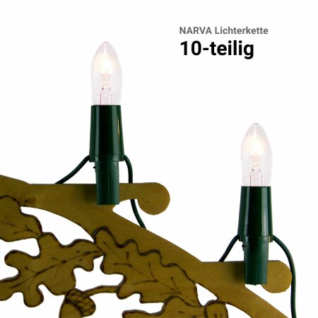 NARVA Schwibbogenkette Spitzkerze 10-teilig Lichterkette