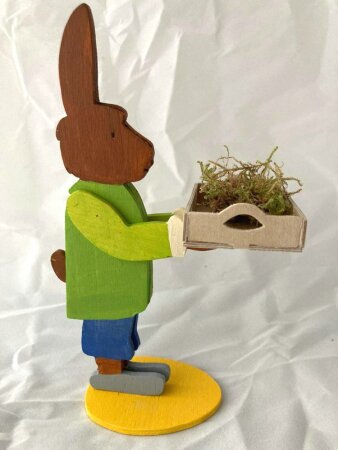 Ostern Vorlage Hasenbutler mit Tablett Osterhase 20 cm